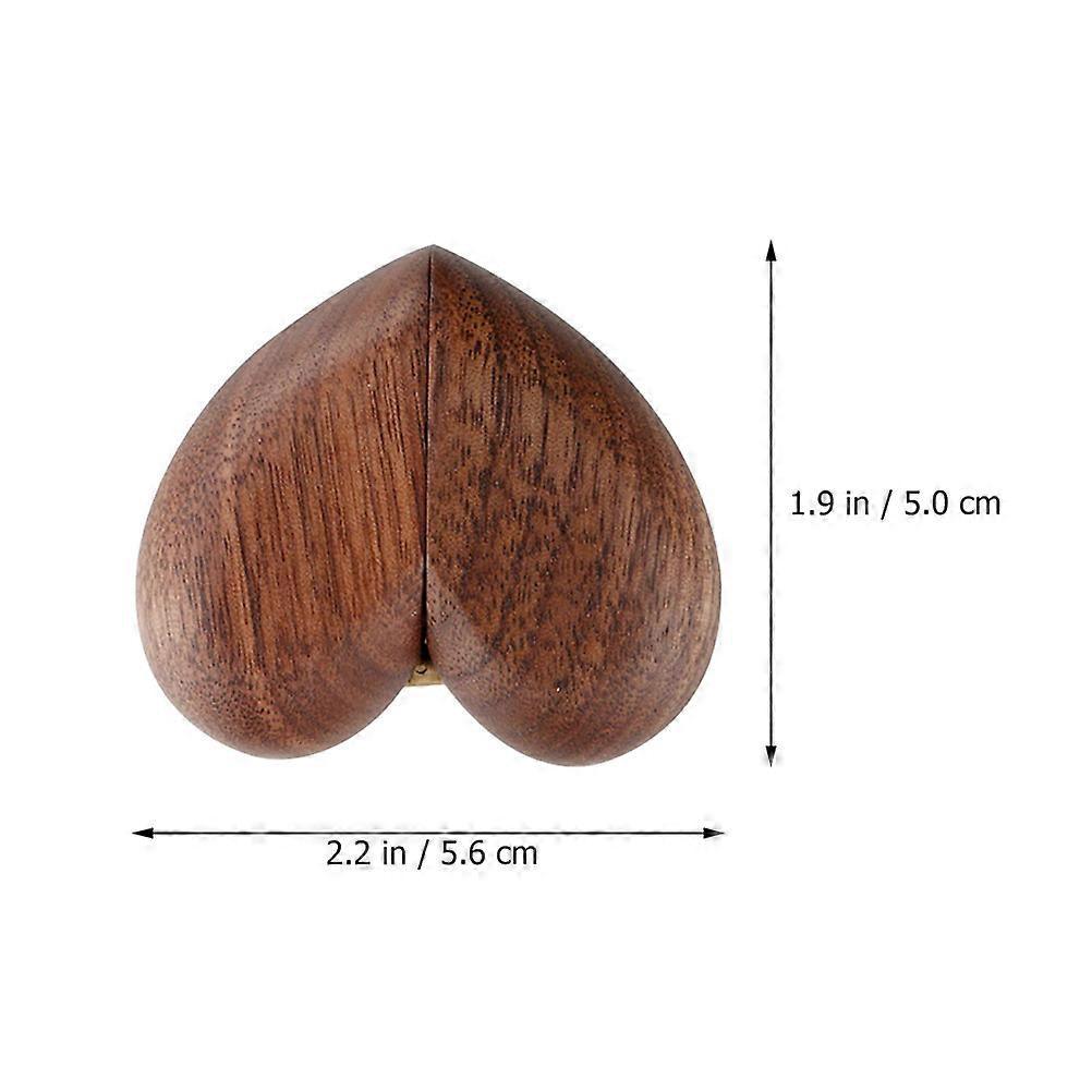 Light Brown Heart Shaped Ring Box for Engagement 3Pcs Wedding Ring Storage