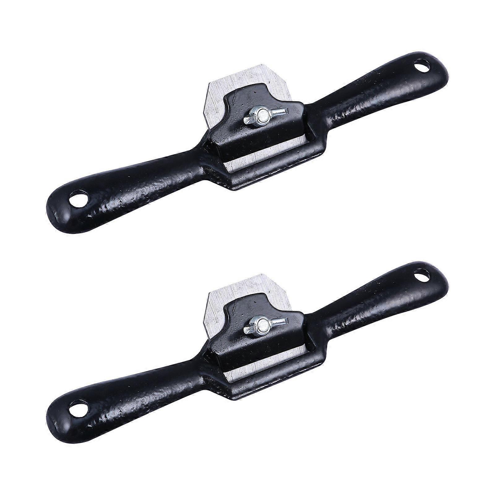 Deburring Tool Adjustable Spoke Shave Wood Surface Preparation Flat Base Metal Black for Woodworking Tools 2Pack