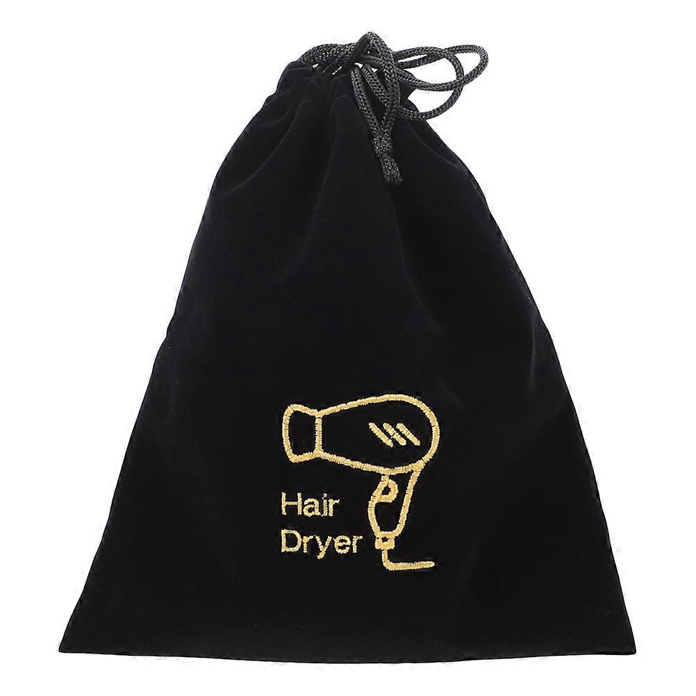 Black Hair Dryer Drawstring Bag for Storage Use Durable Lint Material