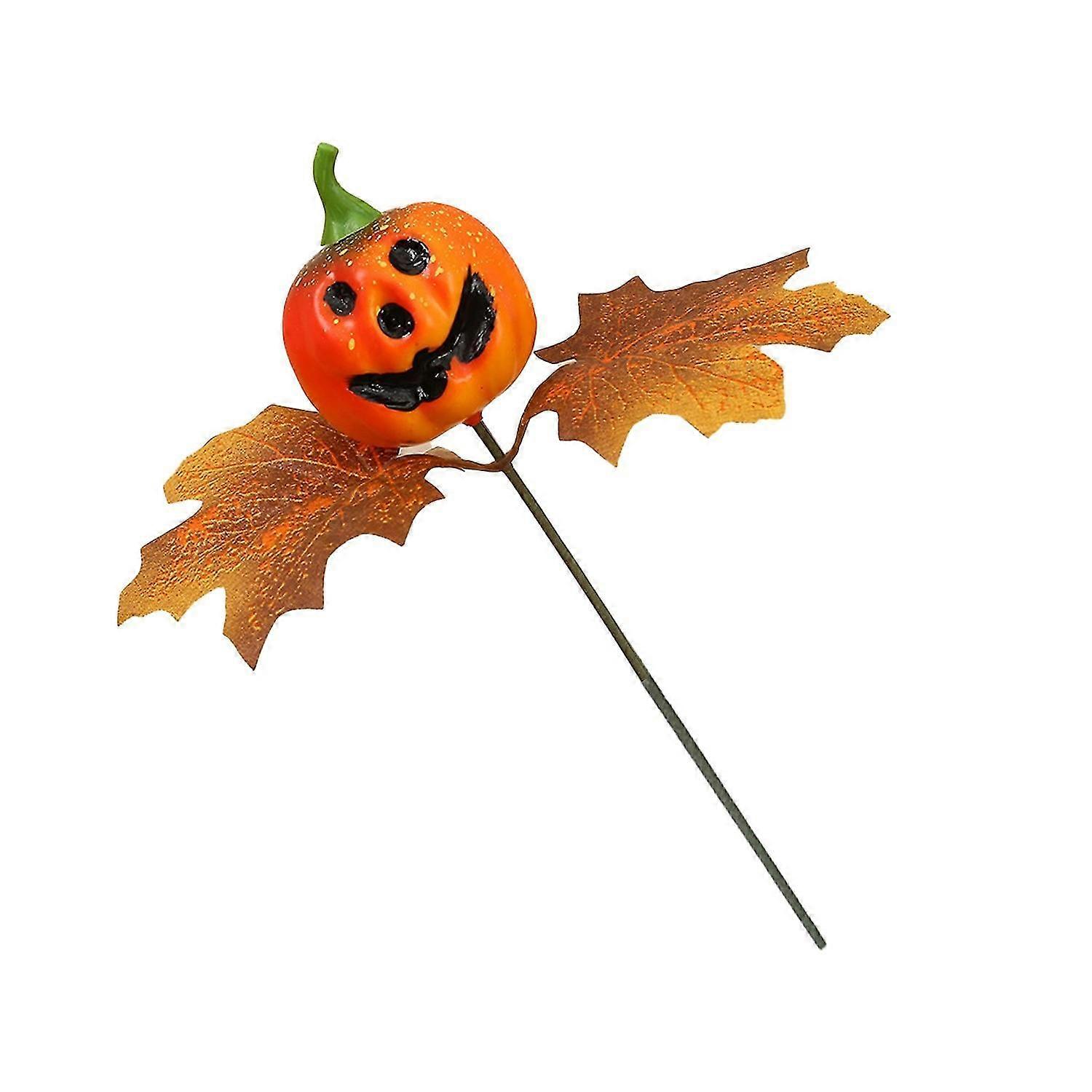 Halloween Pumpkin Maple Stick Spooky Reusable Realistic Leaf Holiday Decoration Artificial Wreath Ac
