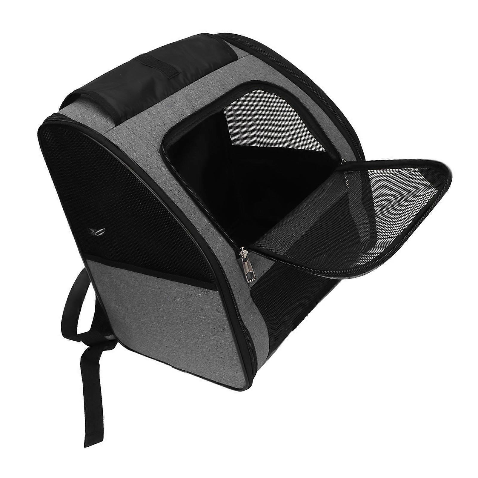 Cat Backpack Carrier Grey L, Portable Breathable, 22 lb Capacity