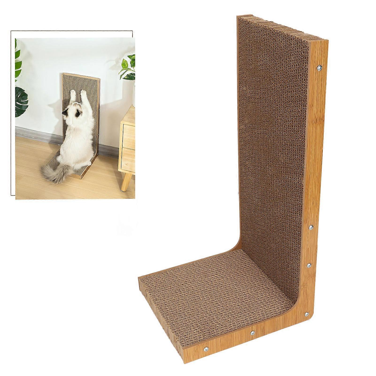 L Type Small Cat Scratching Board with Catnip, Corrugated Paper