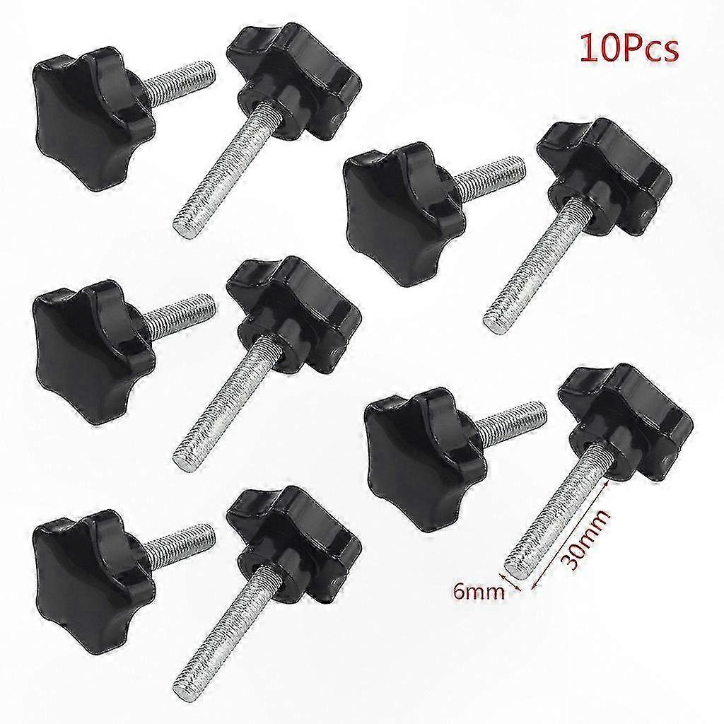 10-Pack M6 M8 Star Knobs with Male Thread Screws for Tool Handles