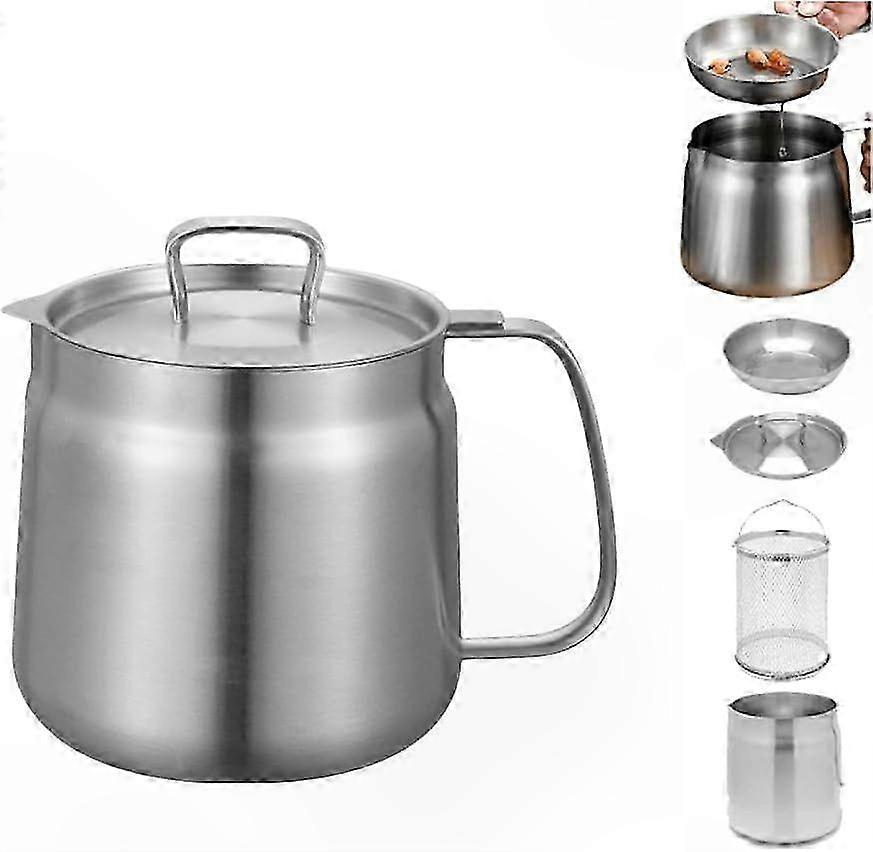 2025 Stainless Steel Oil Fryer with Filter Cup, Large Capacity Deep Fryer Combo