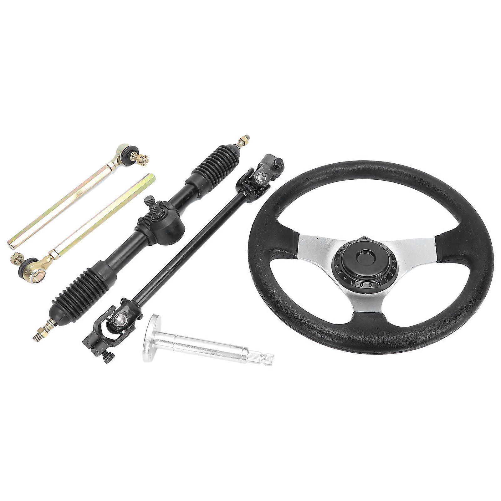 Steering Wheel Tie Rod Rack Go Kart Quad Assembly Set Replacement for 150cc250cc Engines