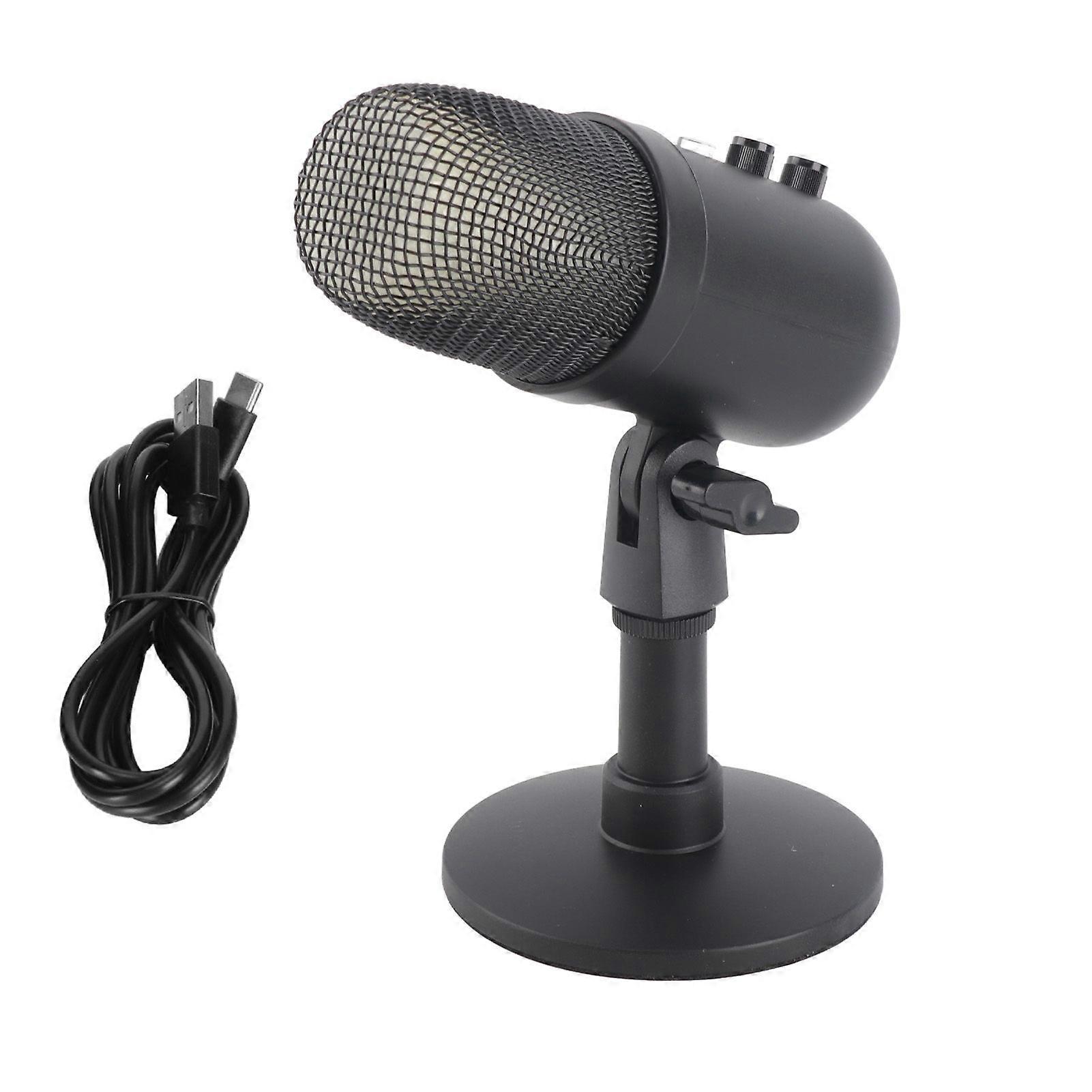 MU1000 Condenser USB Microphone 360 Degrees Rotatable Gain Control Microphone with Sound Processing System for PC