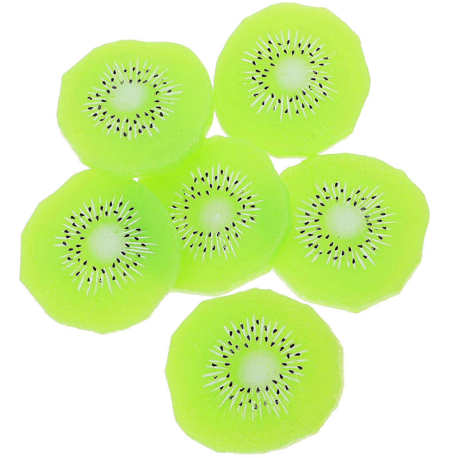 Simulated Kiwi Slice PVC Artificial Fruit Decor 18Pcs for Decoration