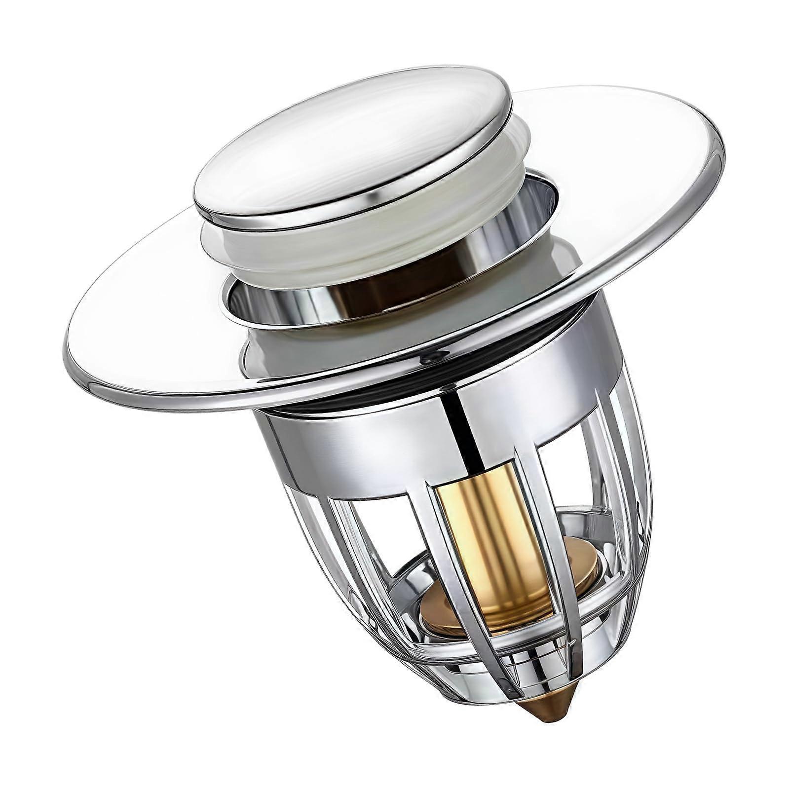 Universal Bathroom Sink Plug Replacement Pop Up Drain Stopper With Hair Catcher, Fits 34mm40mm Drain Hole