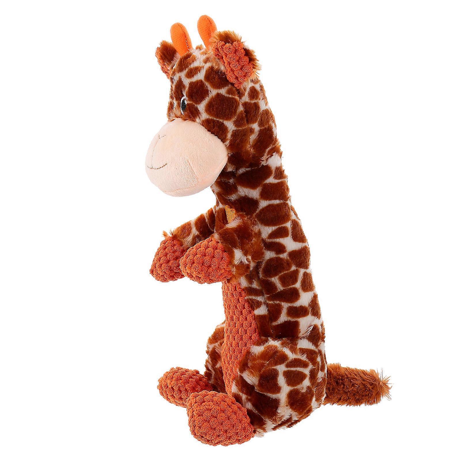 Puppy Chew Toy Giraffe Shape for Dog Chewing 2Pcs Plush Sounding Toy