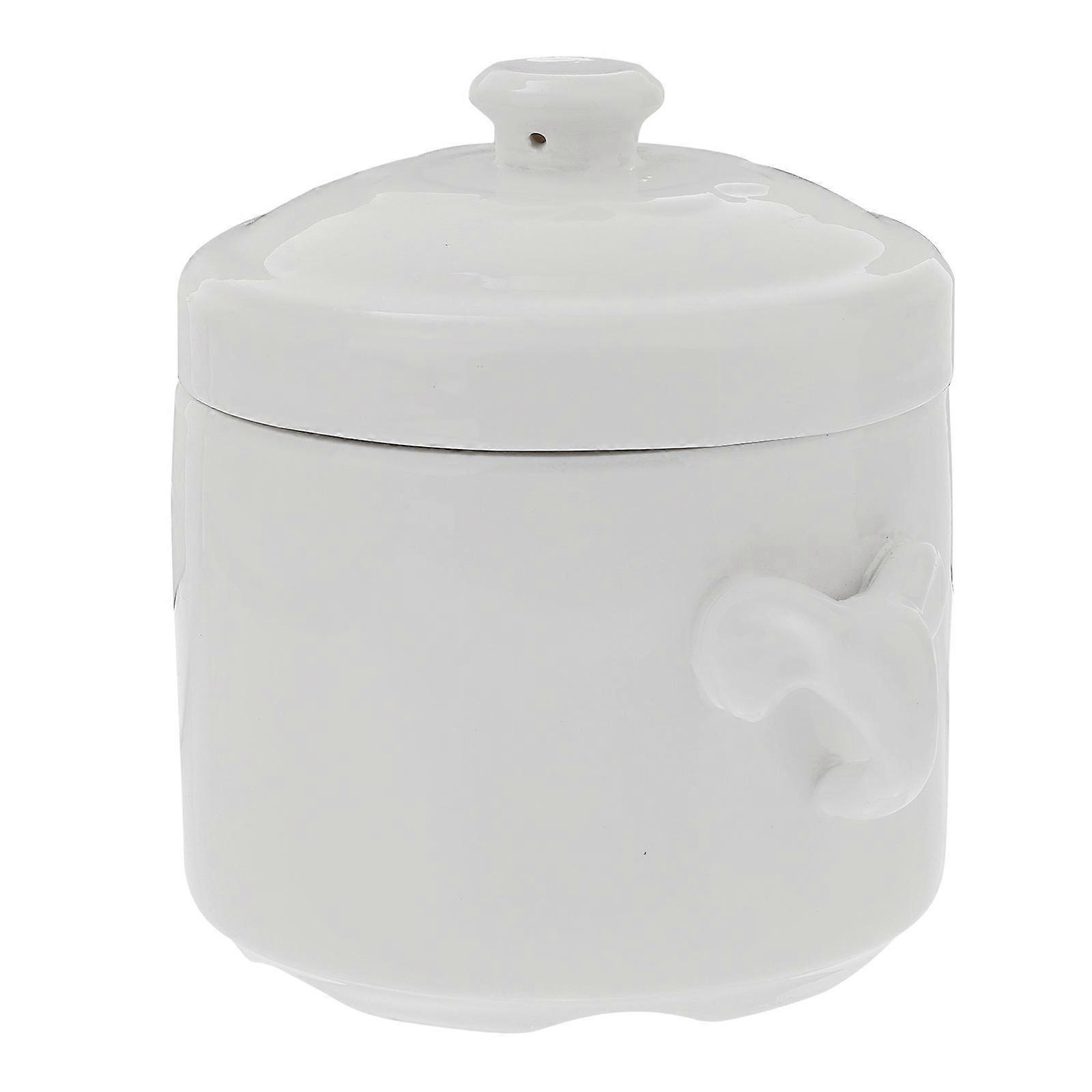 Ceramic Stewing Pot 1Pack for Household Use Design Heat Retention and Soup Holding White