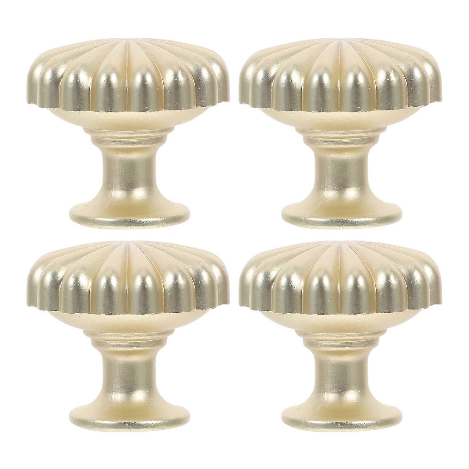 Durable Pumpkin Shape Knobs 8 Pcs Antique Gold Pulls For Wardrobes And Dressers With Easy Installation