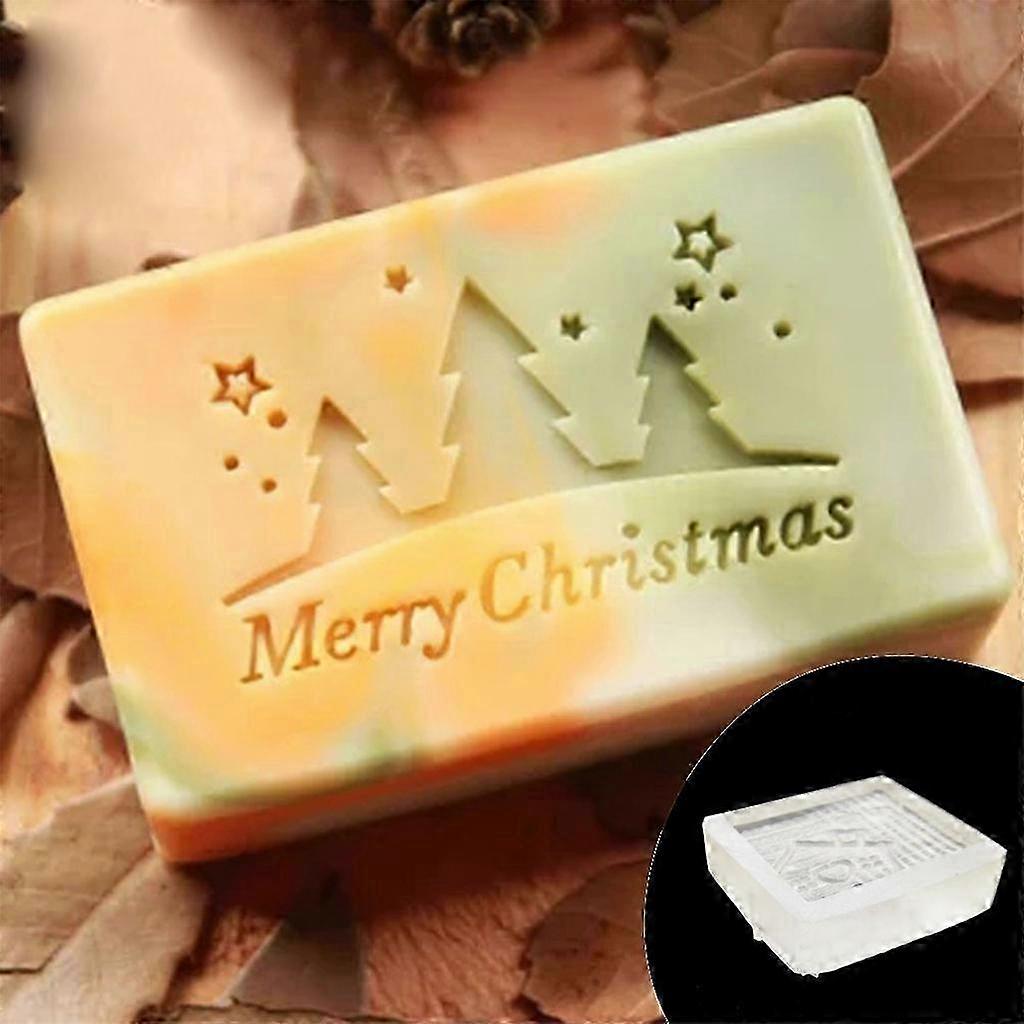 Acrylic Transparent Soap Stamp Christmas Theme Pattern Soaps Embossing Stamp Hnadmade Soaps Making Tools Accessories 2025