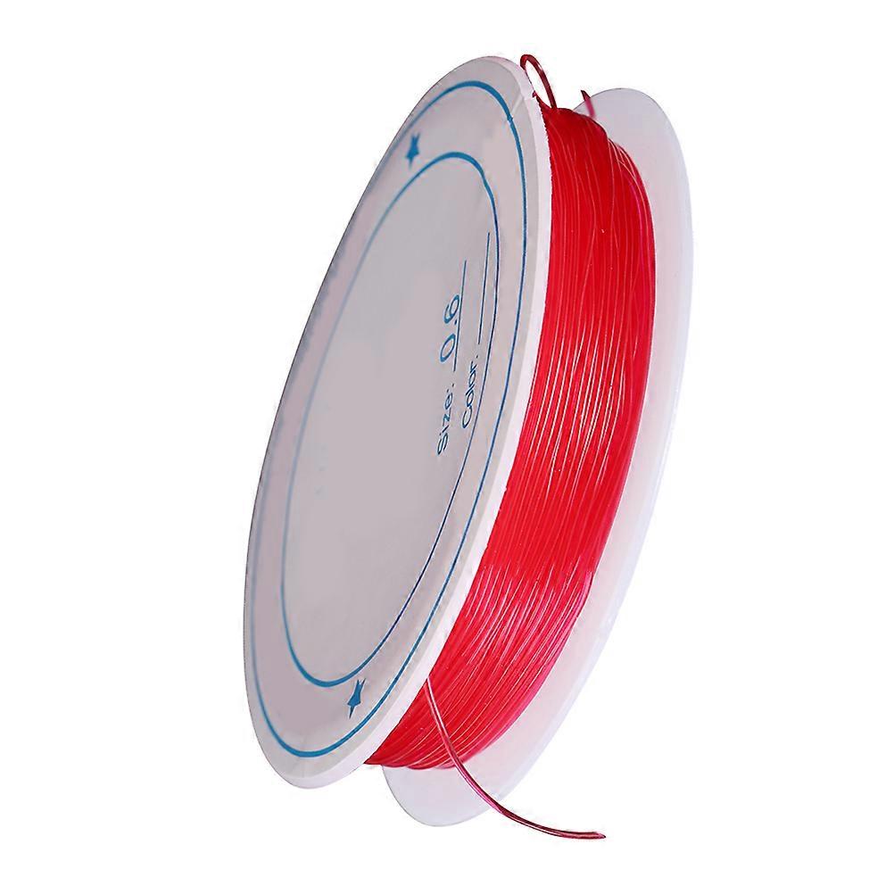Crystal Elastic Thread Red 0.6mm Wide Bead Rope Ideal For DIY Jewelry Making 1Set