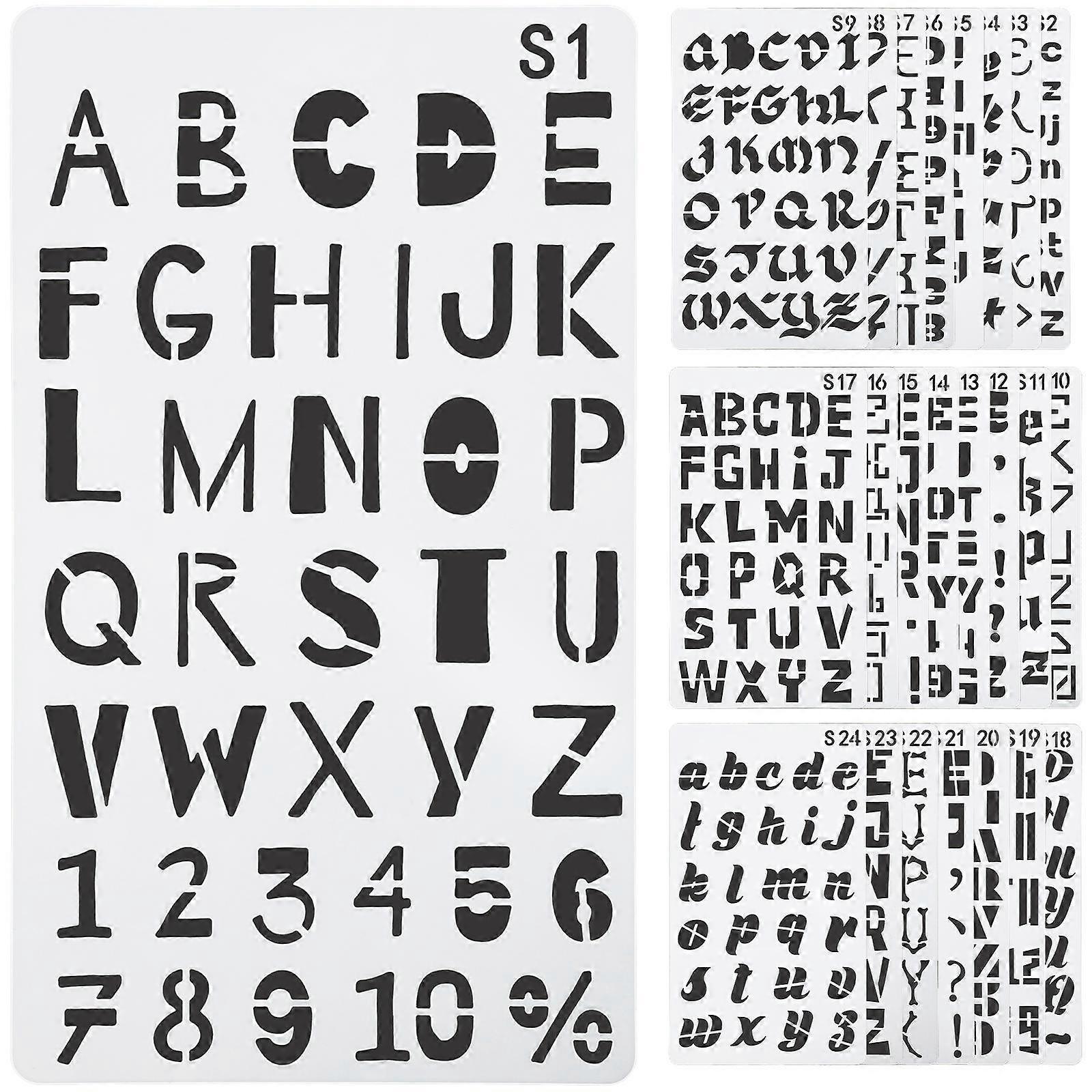 DIY Graffiti Templates Featuring 72 Sheets Hollow English Alphabet Stencils For Paper Metal And Ceramics Painting Projects