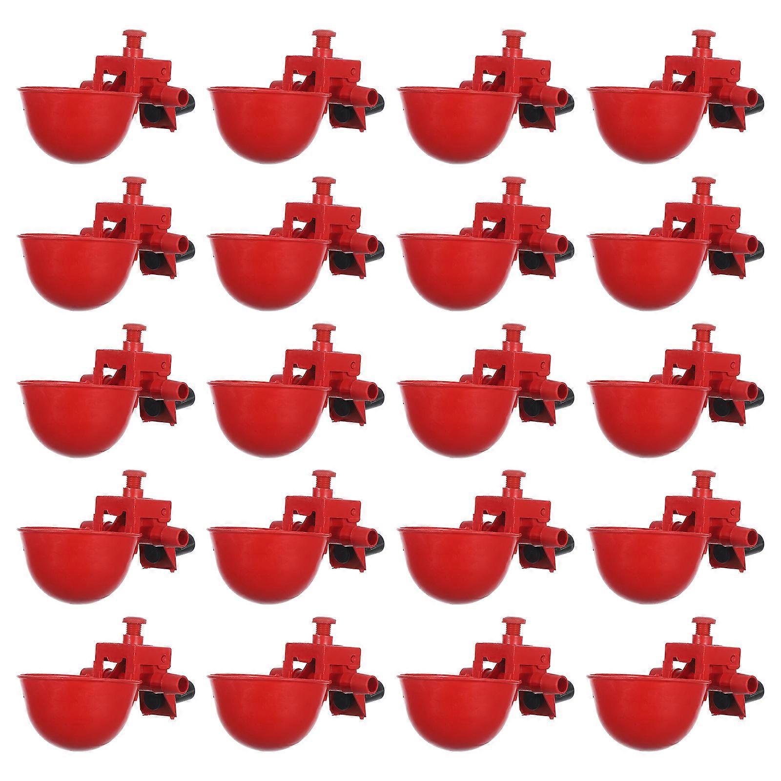 Pigeon Drinker Water Bowls for Chicken Use 20Pcs Red Automatic Cups