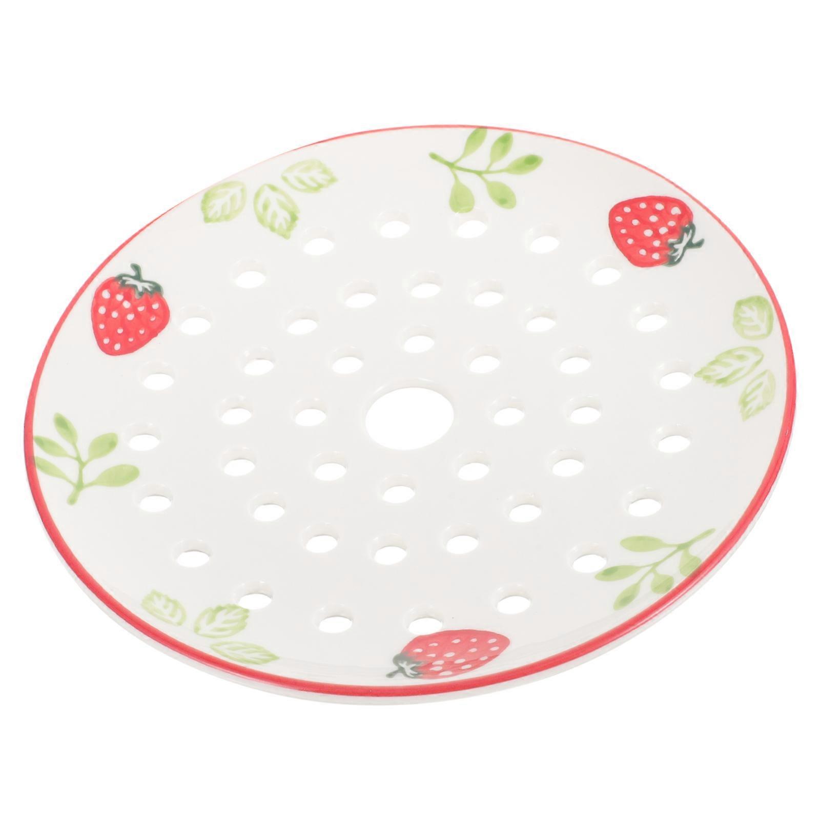 Dumpling Steamer 2Pcs Ceramic Food Steaming Plate Round White Decorative Design For Family Gathering 18X18CM