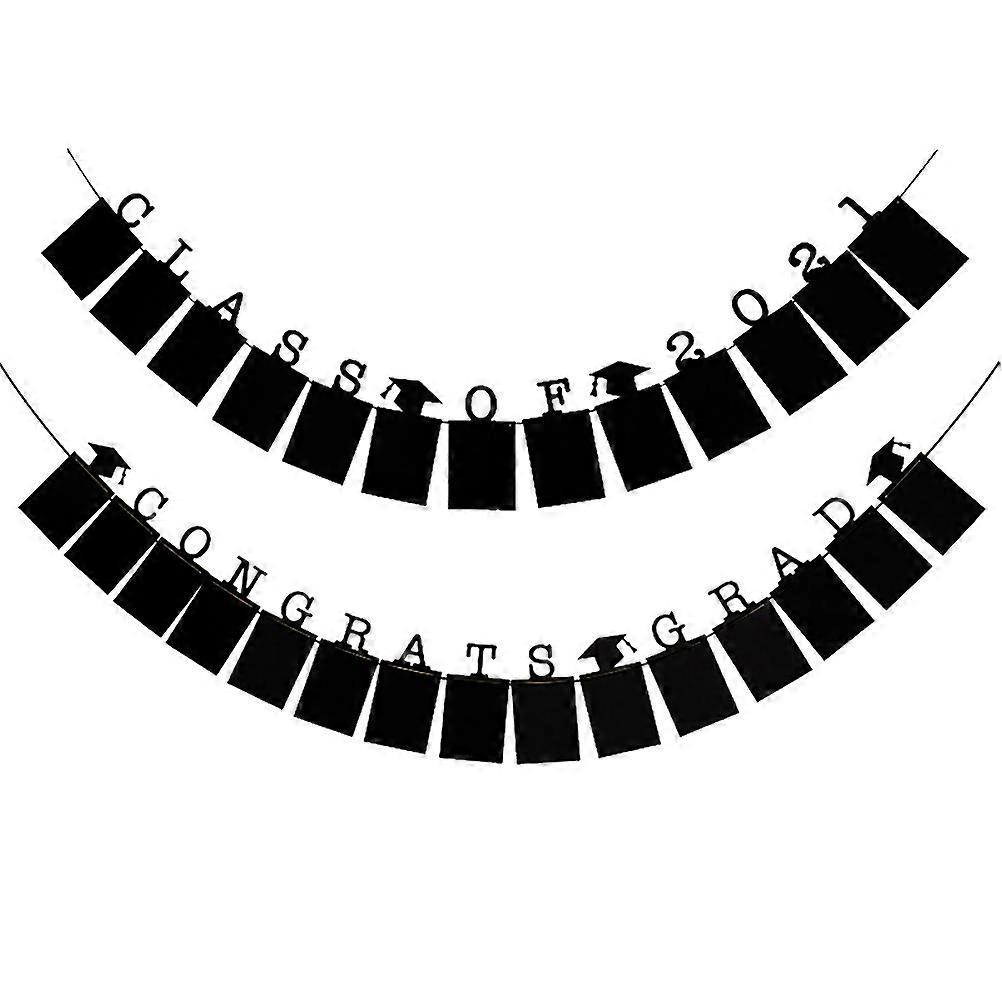 Paper Bunting Class of 2021 Banner for Graduation 4Pcs