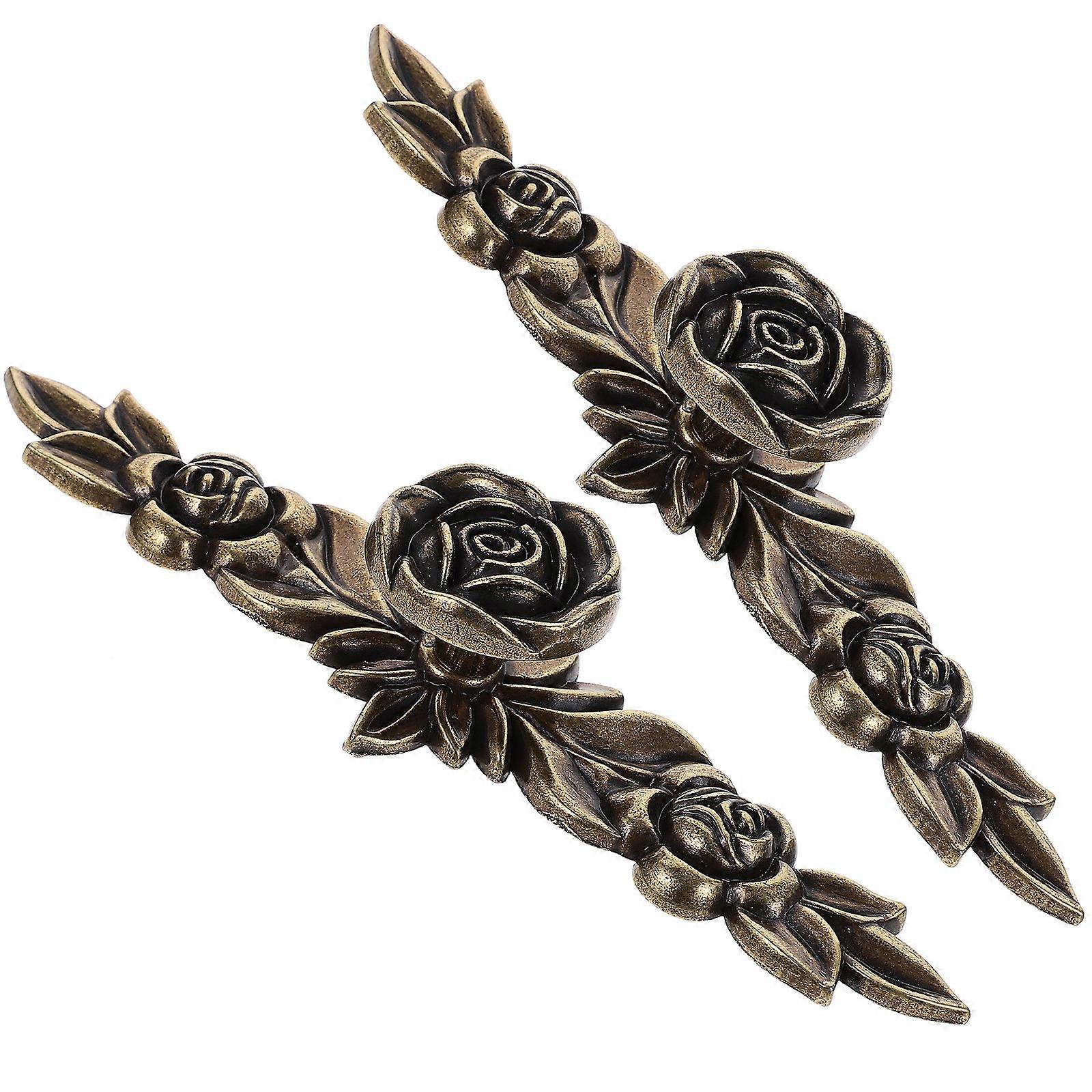 Zinc Alloy Rose Cabinet Knobs for Drawer Pull Handles 4Pcs