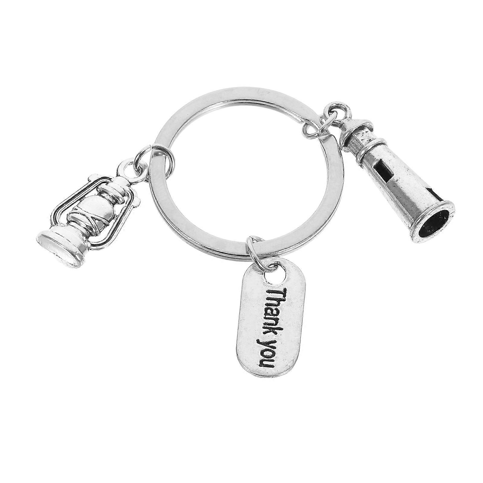 Thank You Keyring Metal Lighthouse Kerosene Lamp Keychain Handbag Hanging Pendant
