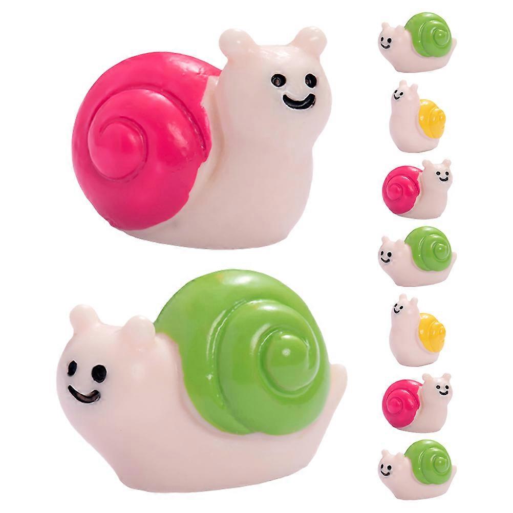 Mini Snail Figurines Resin for Garden Decoration 36Pcs Colorful Snail Statues