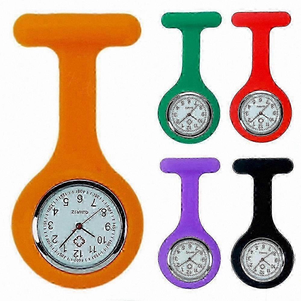 Silicone Strap Pocket Watch with Brooch Fob for Nurses and Healthcare Workers