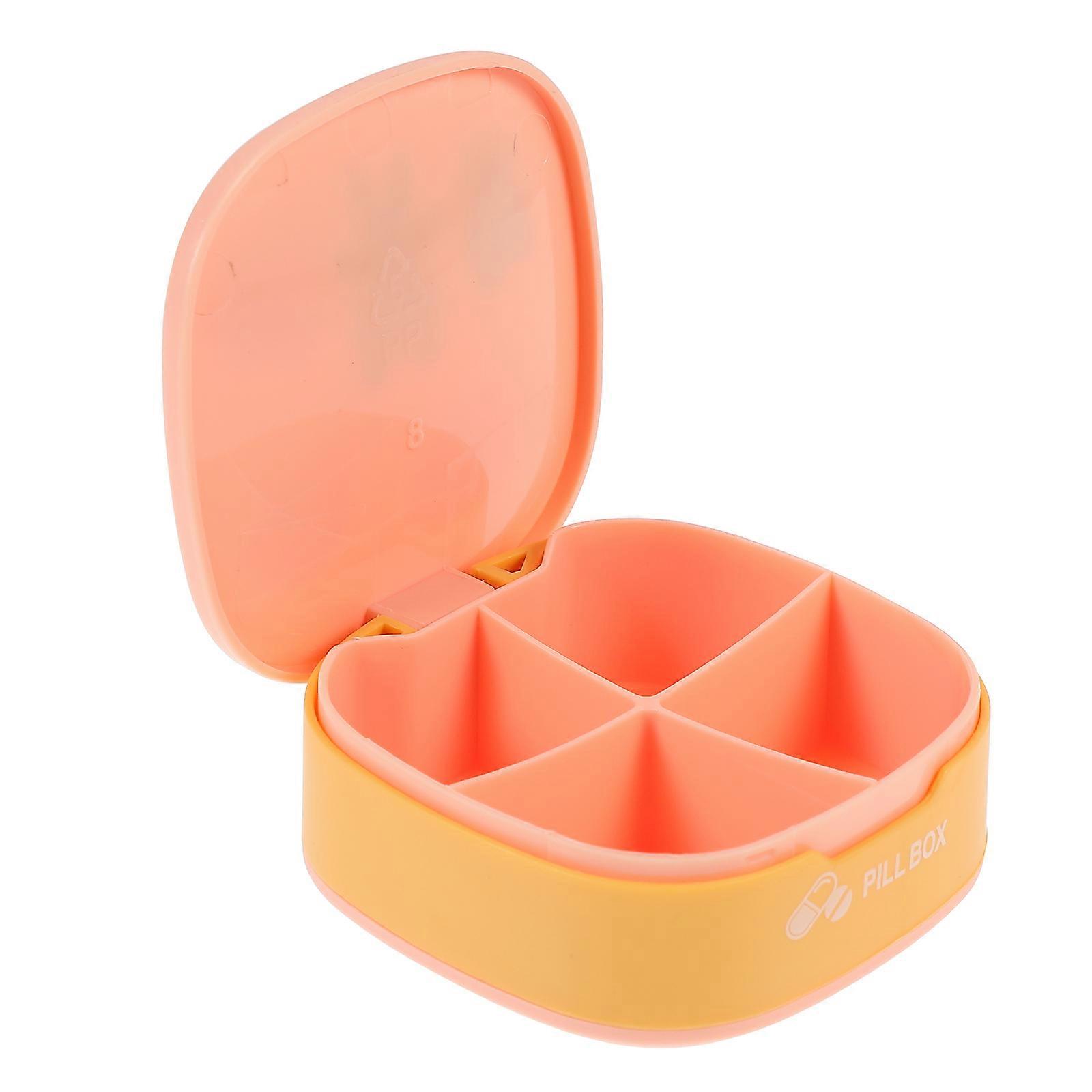 Mini Pill Box Weekly Container Portable for Storage Use 1Pcs Multi Compartments Pink