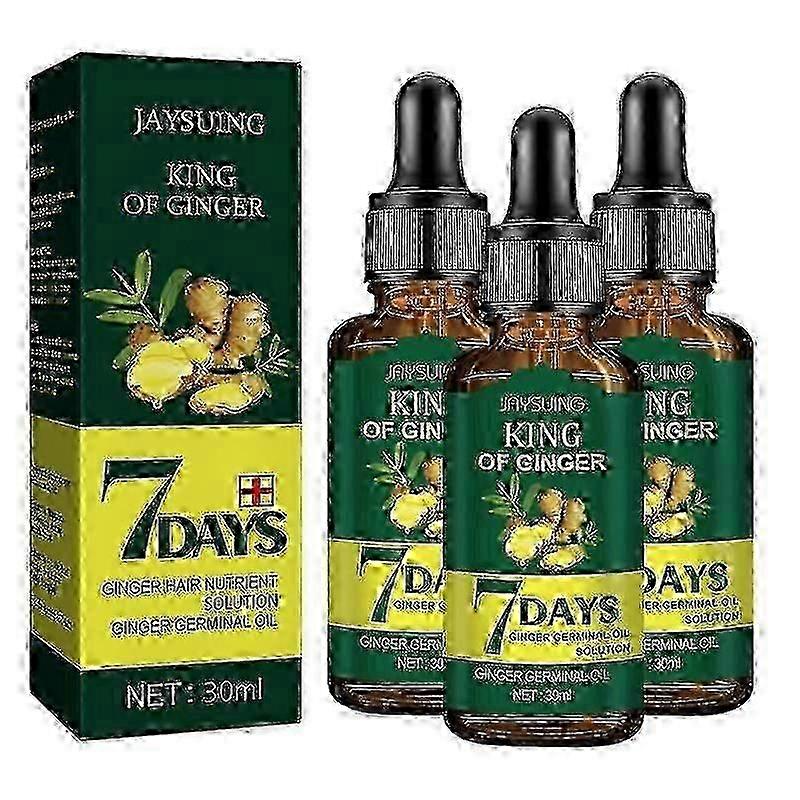 3pcs 7日間ジンジャー育毛製品高速促進育毛美容液抗脱毛頭皮治療禿頭症ケアエッセンシャルオイル