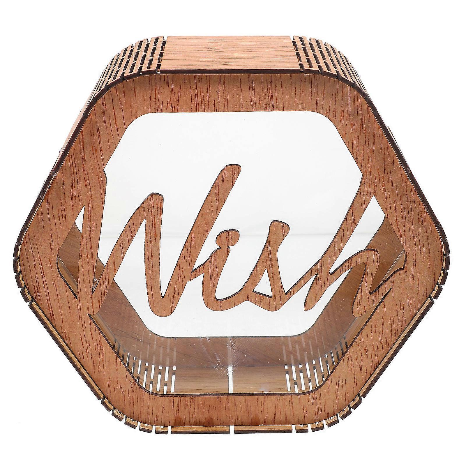 Wood Box Wedding Box for Blessing Messages 5Pcs