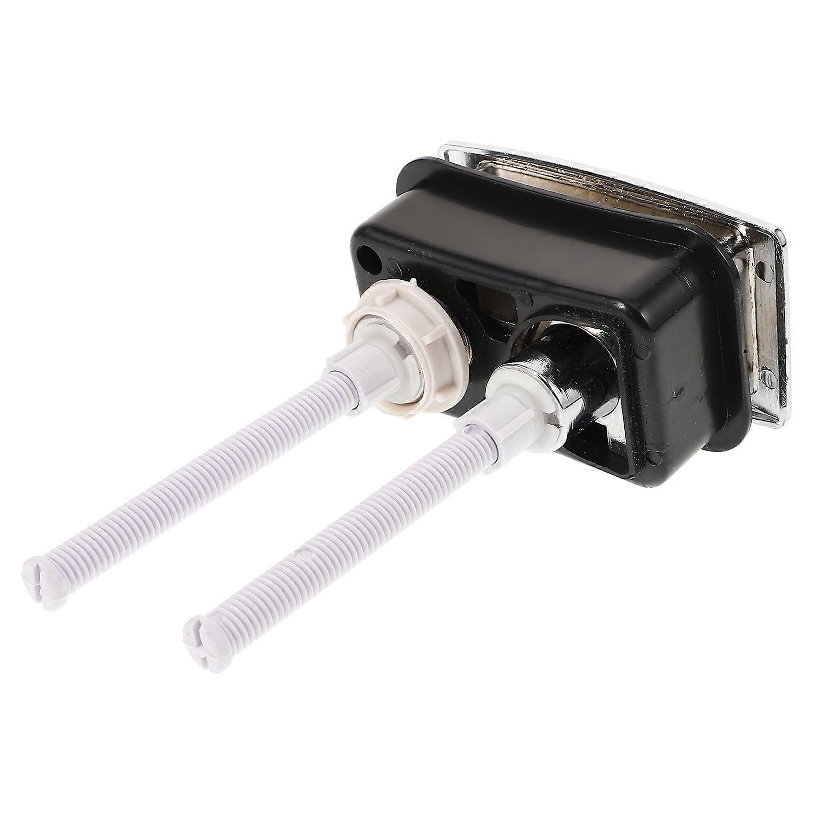 Toilet Flush Button 3Pcs Dual Flush Design Compatible Home Use Silver ABS Replacement Parts