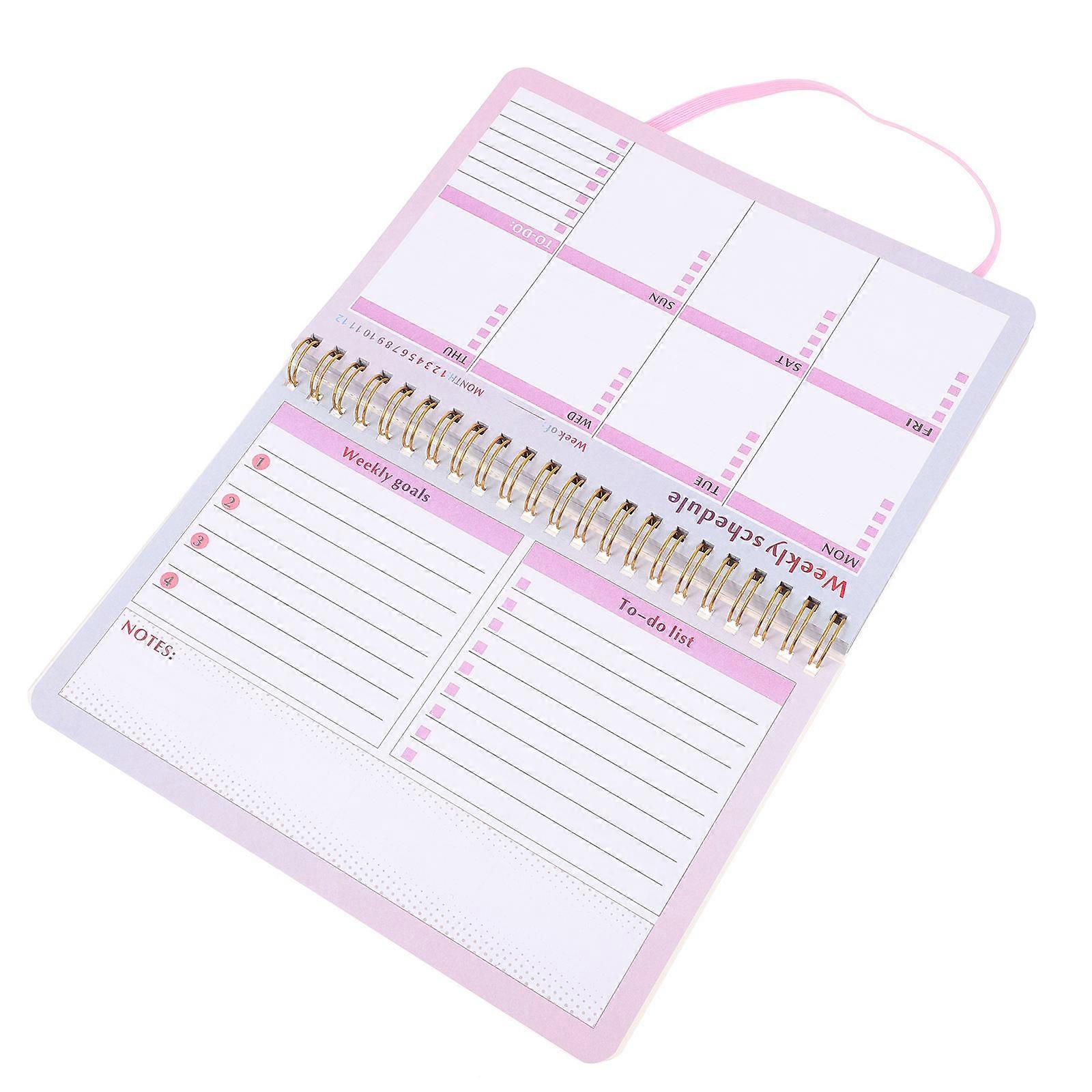 Portable Writing Planner English Schedule Notebook for Daily Use 2Pcs