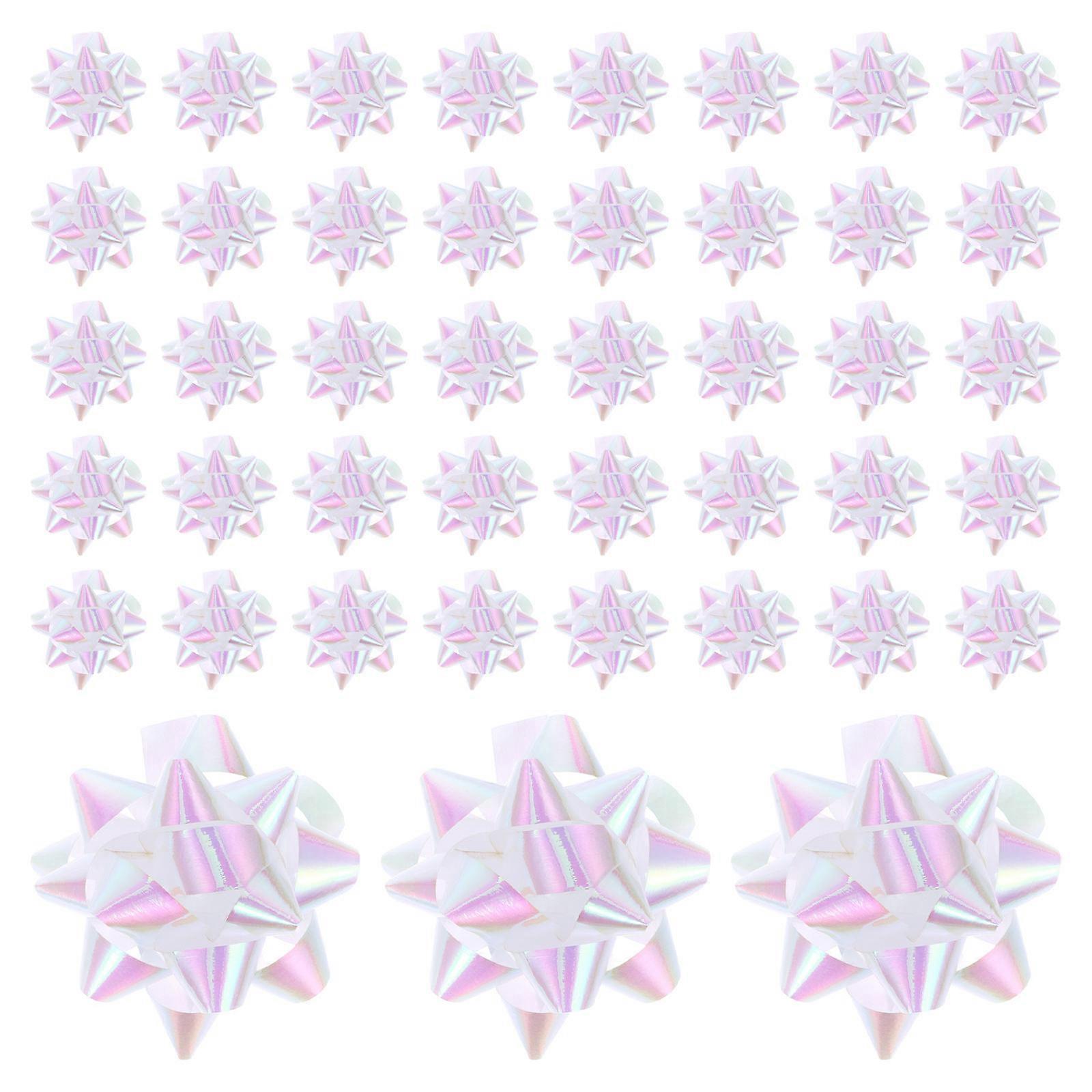 Star Pull Bow Wedding Car Decoration for Present Wrap 100Pcs White Bows