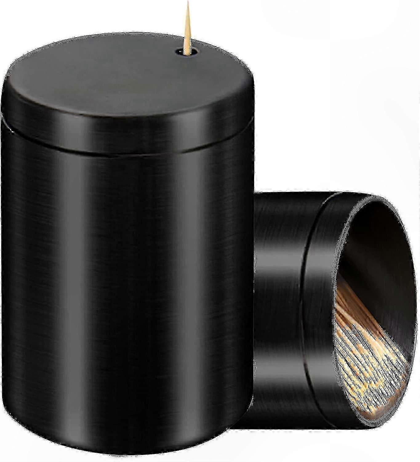 Black Stainless Steel Toothpick Dispenser with Thickened Build for Easy Access and Storage