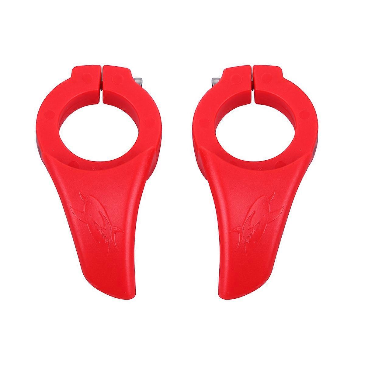 Bike Handlebar Thumb Rest Grips Horn Shape Professional Bike Handle Scratch-resistant Red 1 Pair