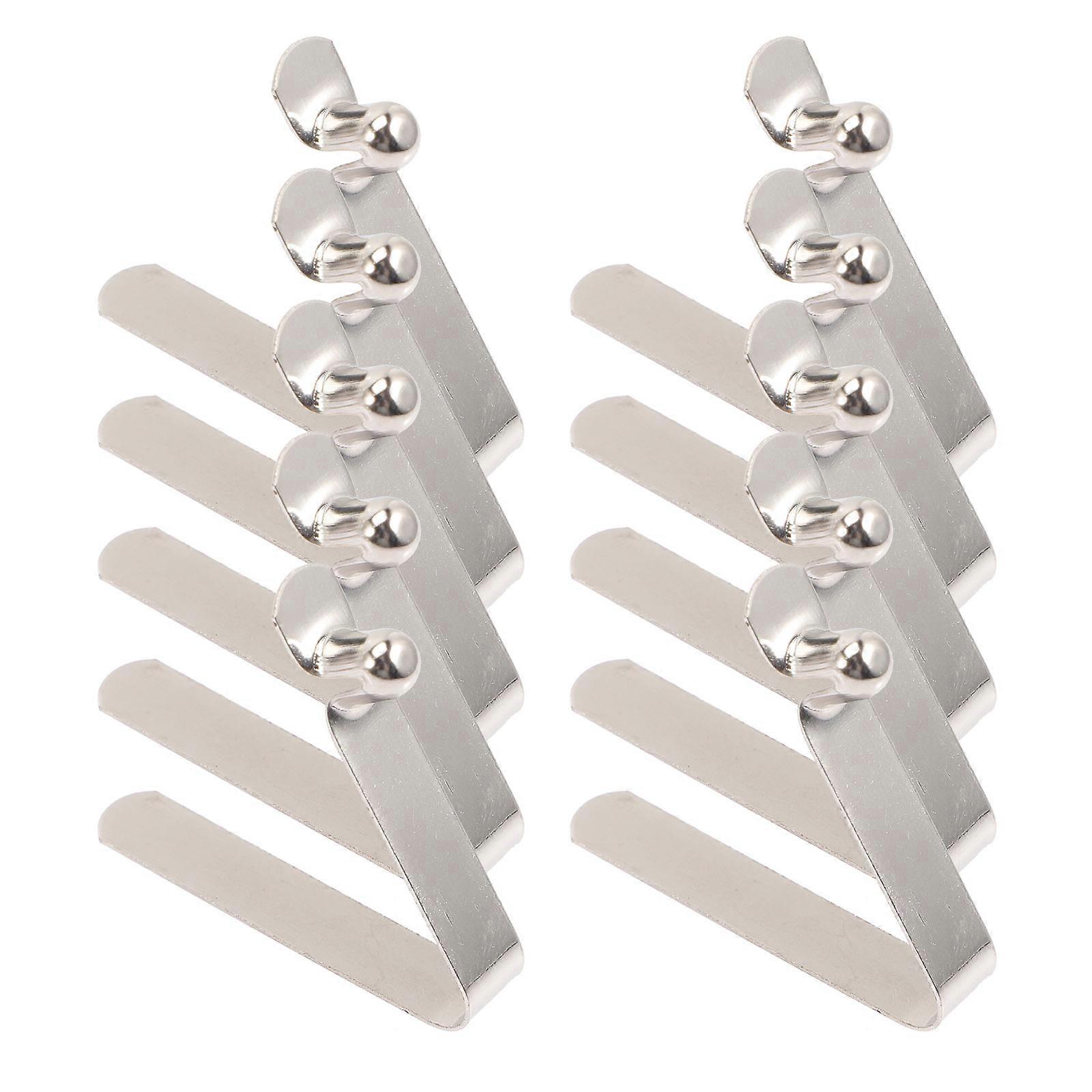 Buckle V Shape Spring Snap Clip for Secure Locking Tube 40Pcs Silver