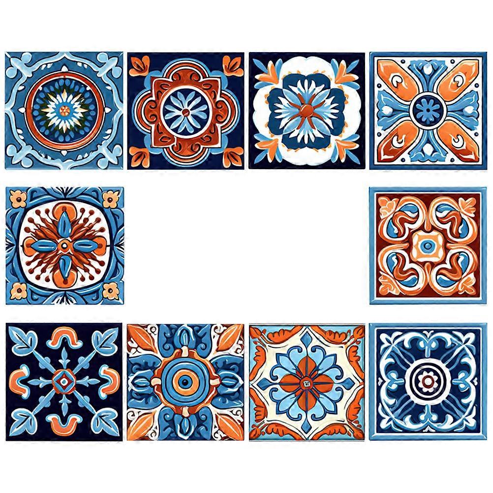 Wall Decoration Tile Stickers PVC Made 10Pcs Assorted