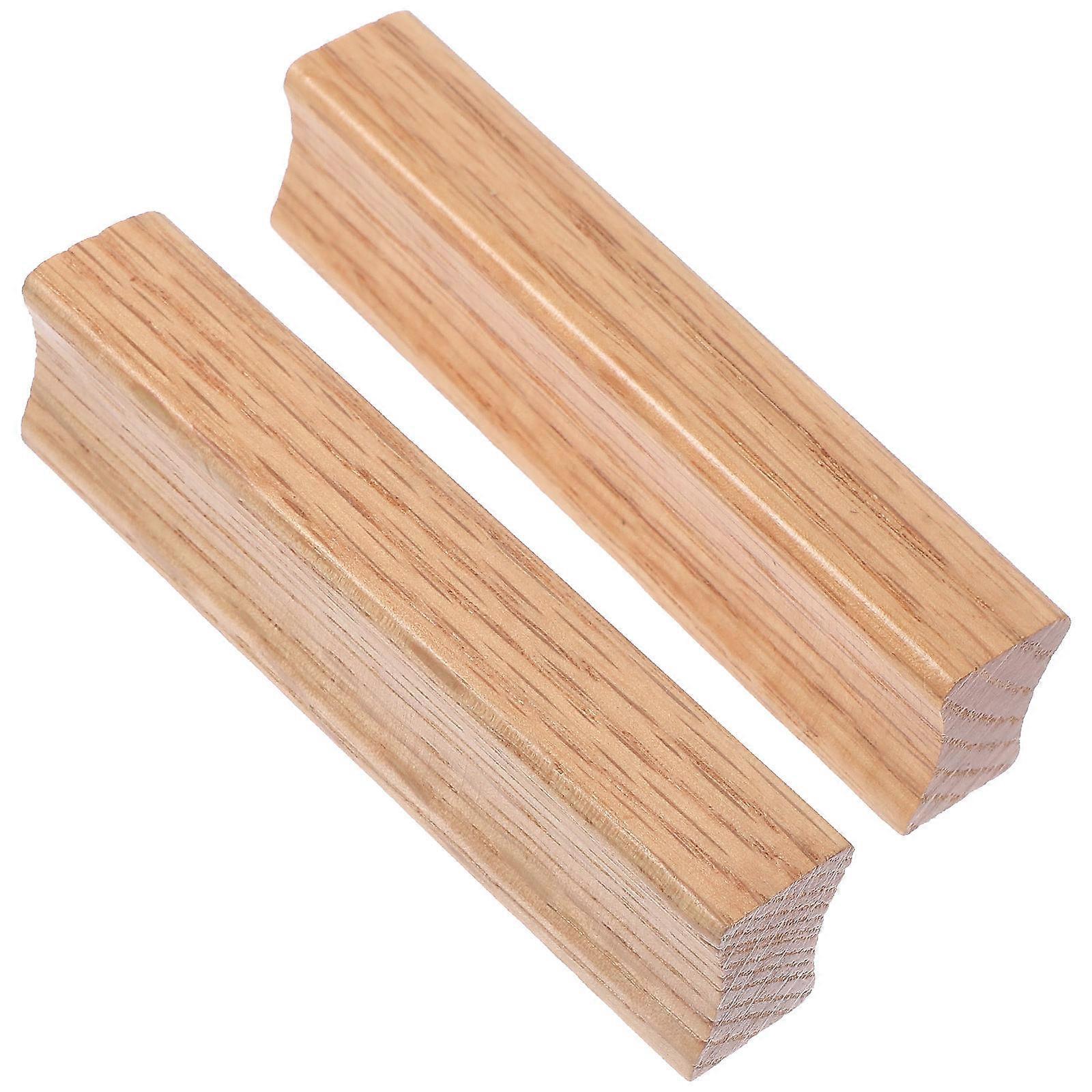 Wood Drawer Pull Durable Wood Handle for Modern Cabinets 2Pcs Light Yellow
