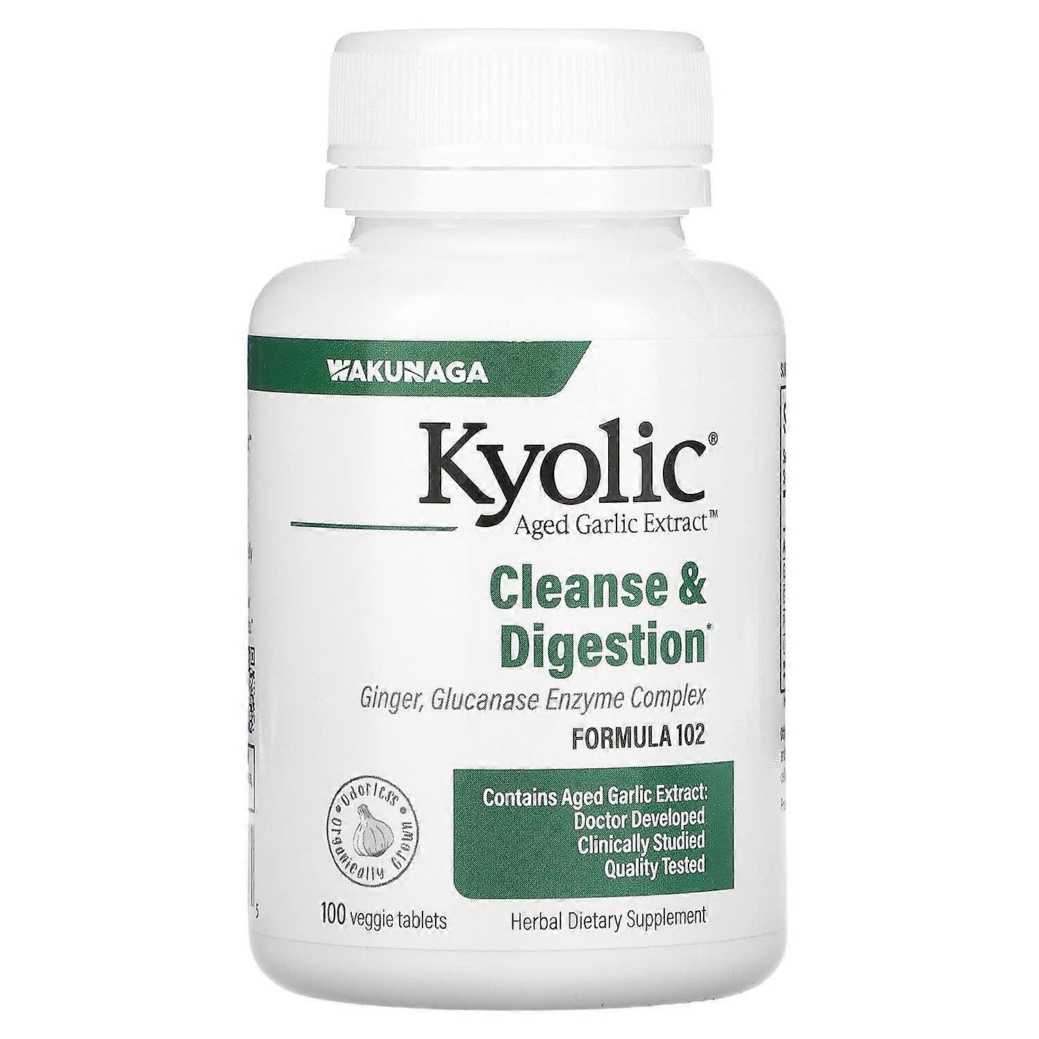 Kyolic, Aged Garlic Extract, Cleanse & Digestion, Formula 102, 100 Veggie Tablets
