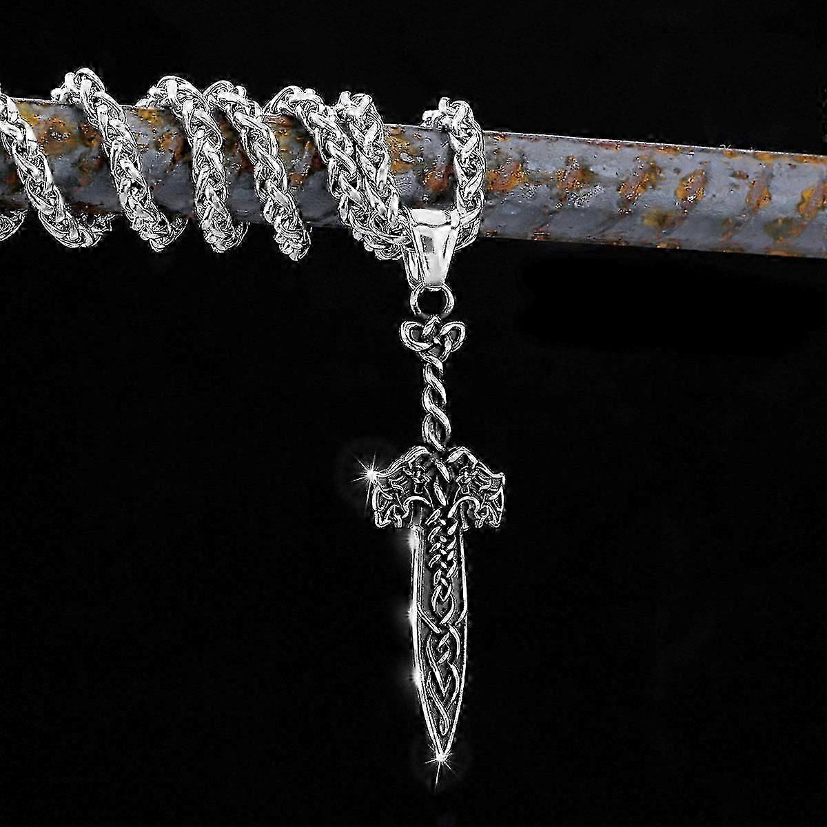 スカンジナビア316Lバイキングステンレス鋼バイキングソードルーンペンダントメンズストリートロックジュエリーアクセサリーメンズBFFギフト