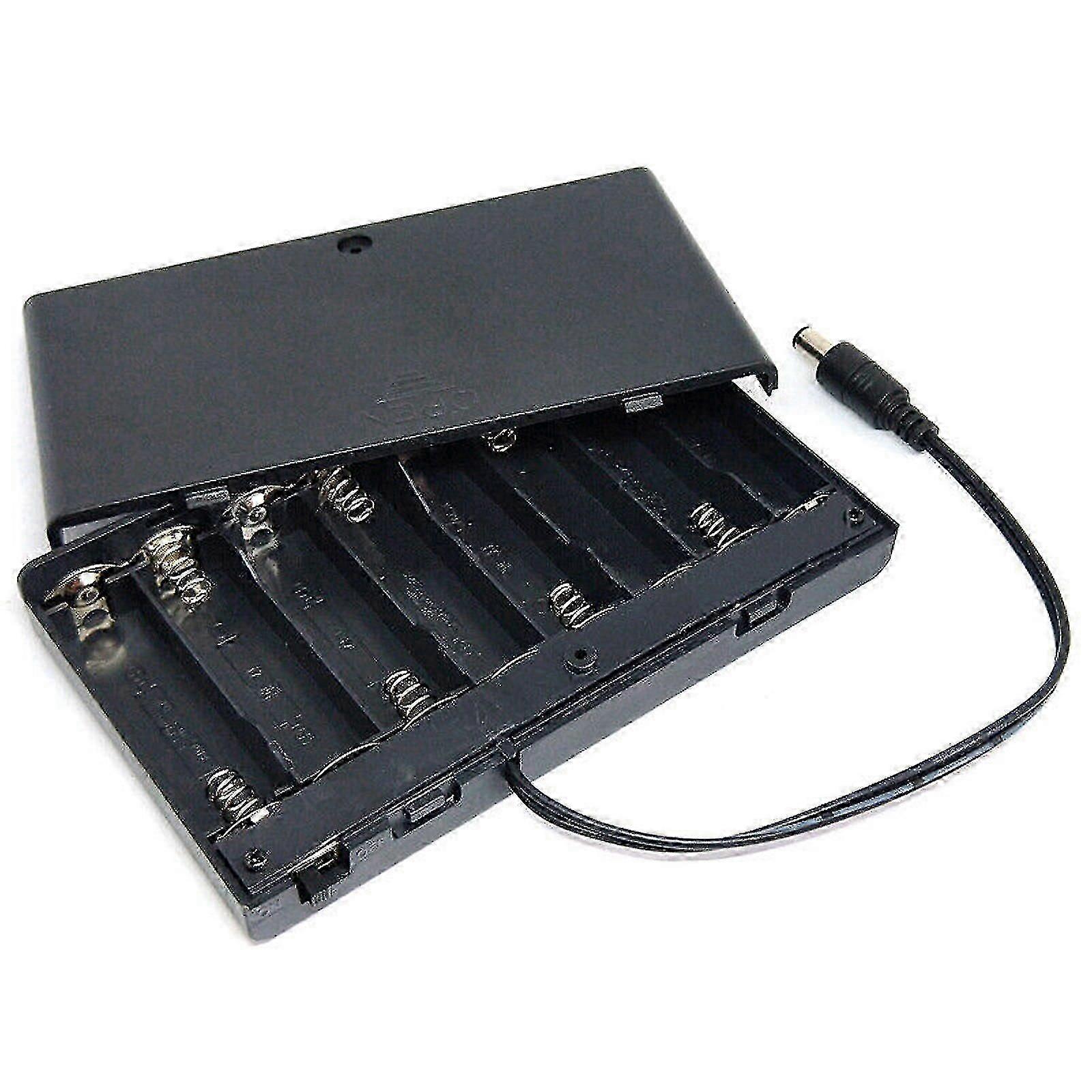 12v 8 X Aa Battery Holder Case Box With Leads Switch Diy Container Organizer Gift