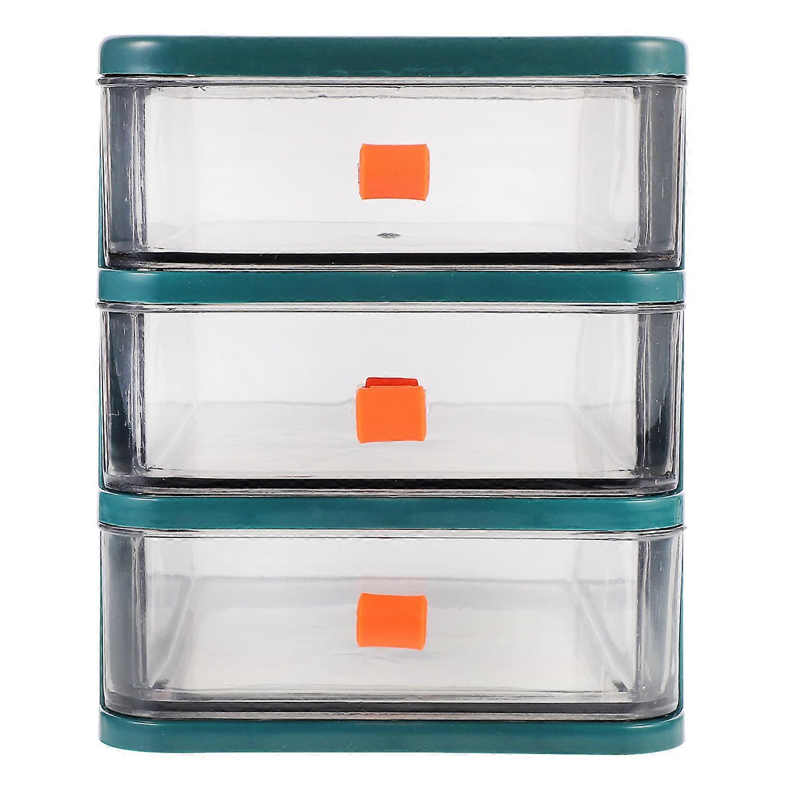 Desktop Storage Box Storage Organizer for Office 4Pcs Green Drawer Type