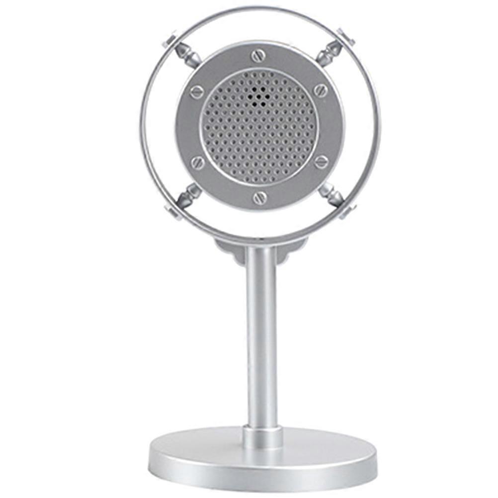 Silver Retro Microphone Prop Model for Home Decor 3Pcs