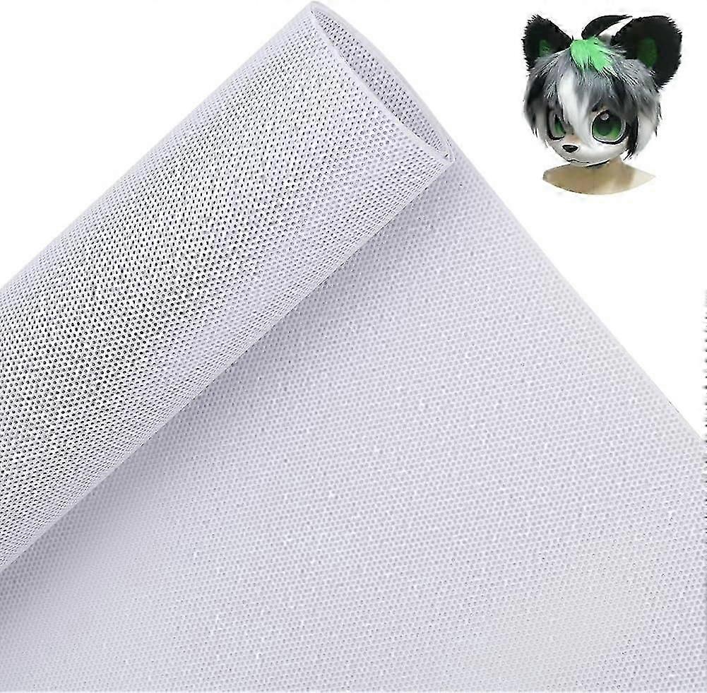 White PVC Plastic Net 39x11.8 Inch Custom Fursuit Eye Mesh Waterproof Printable Mesh for Furries Cosplay Props Fursuits Craft Making Hole: 1mm