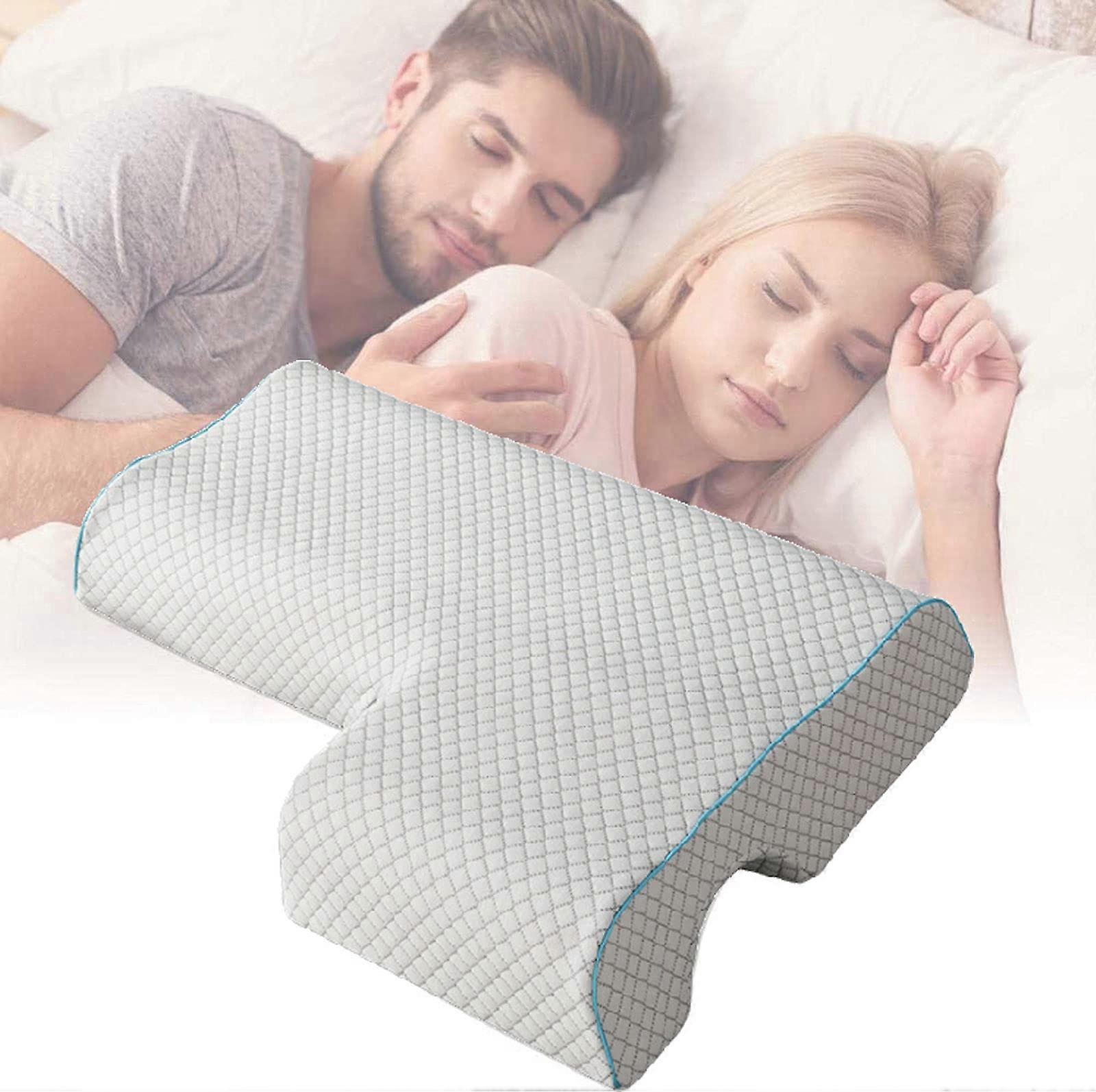 Couples Memory Foam Cuddle Pillow Ergonomic Design Arm Hole AntiPressure Shoulder Pain Relief Side Sleeper Support