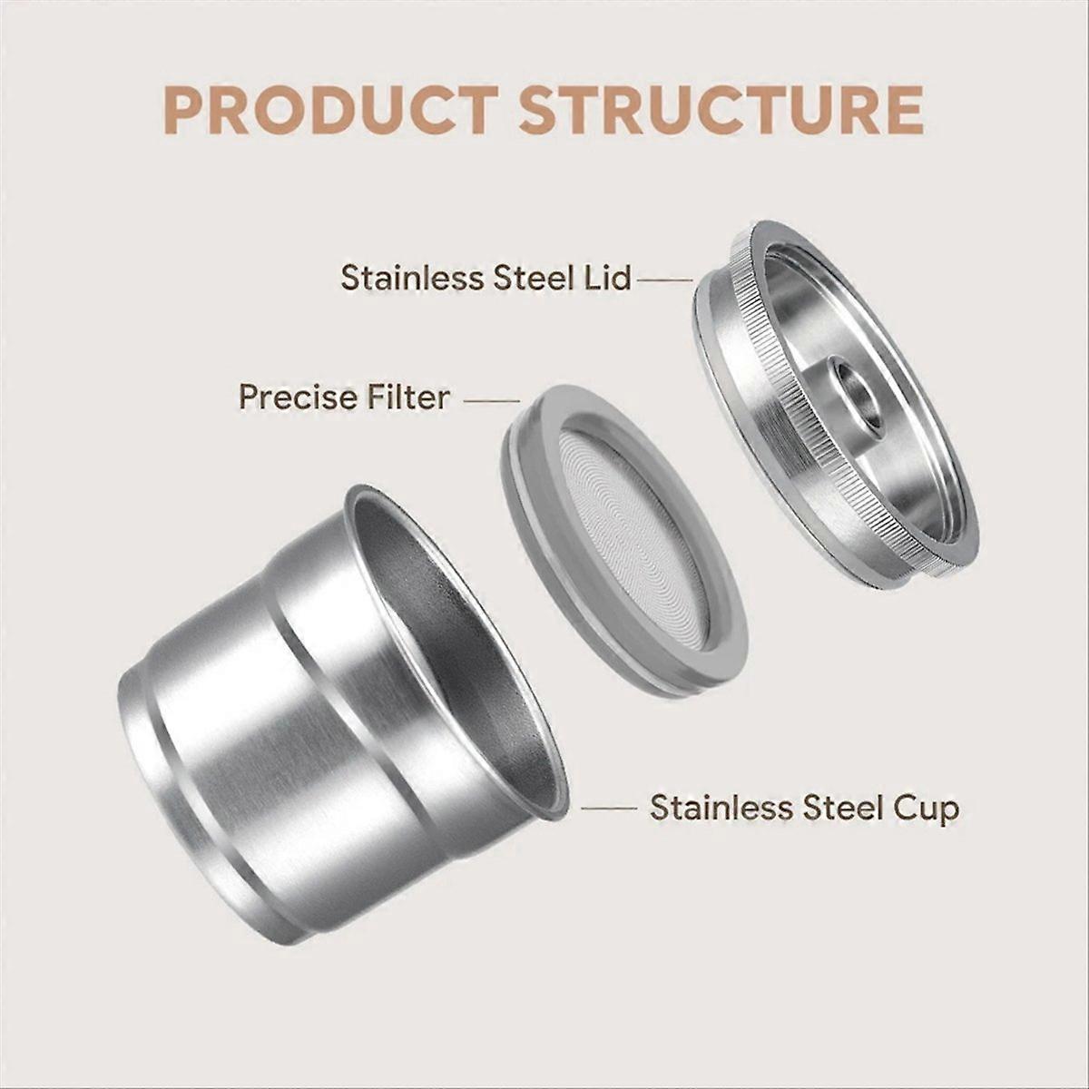 Reusable Coffee Capsule Refillable Filters Spoon Cleaning Brush