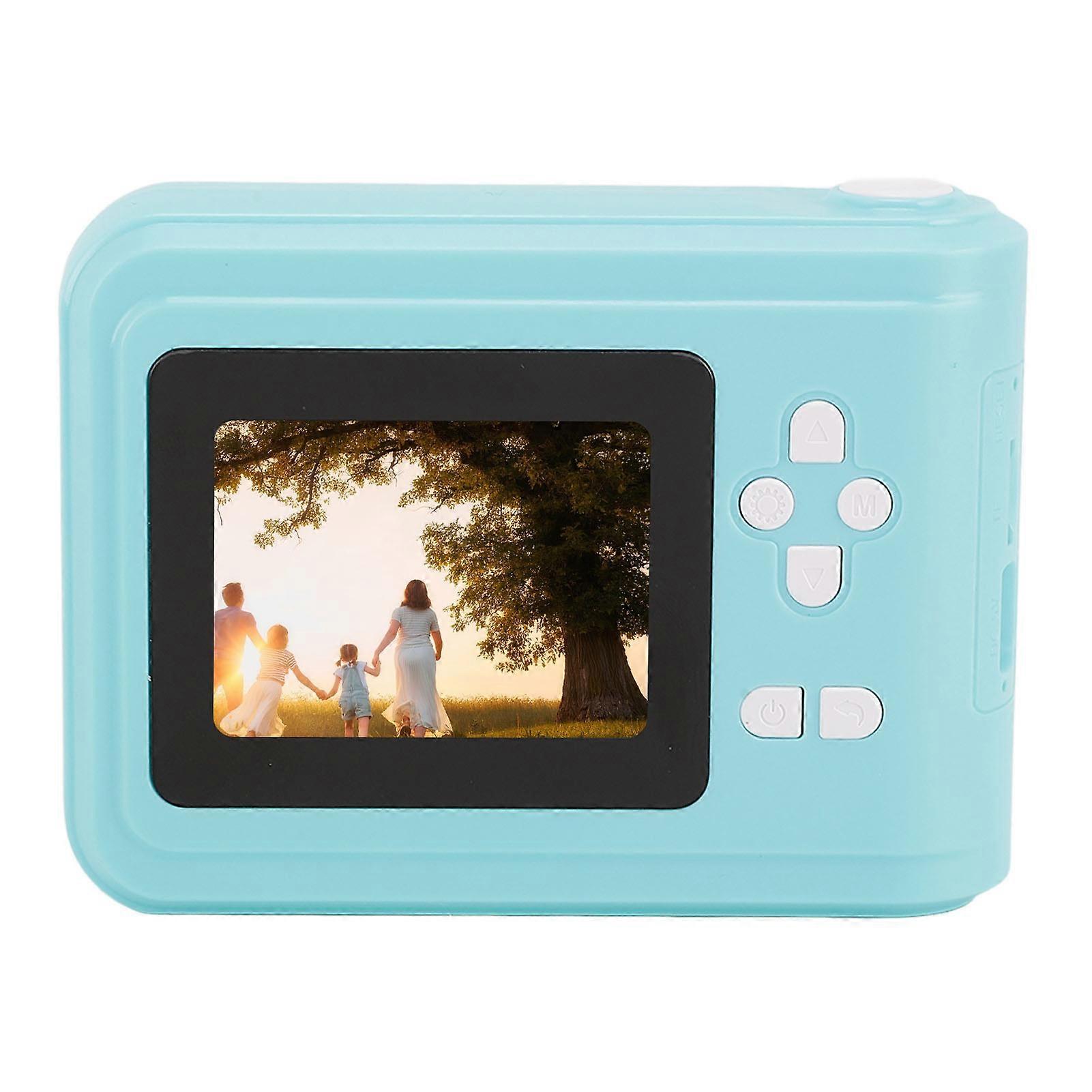 1080P Digital Camera Toy 2.4 Inch LCD Screen Instant Print Camera for Kids Portable Travel Camera with Print Paper 1800mAh Battery Blue 