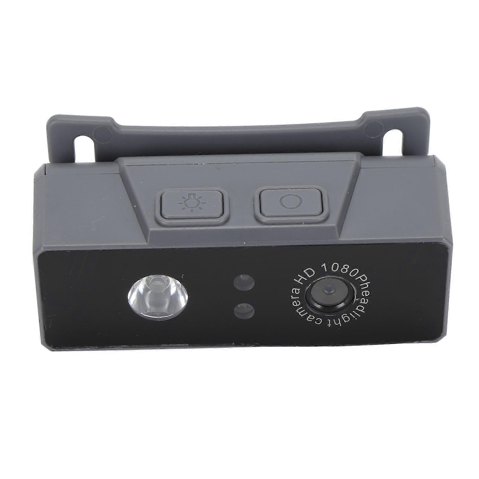 Head Mounted Camera Portable Gesture Sensor Light 1800mAh 45° Angle Adjustment 1080P Head Camera for Fishing Riding Grey 