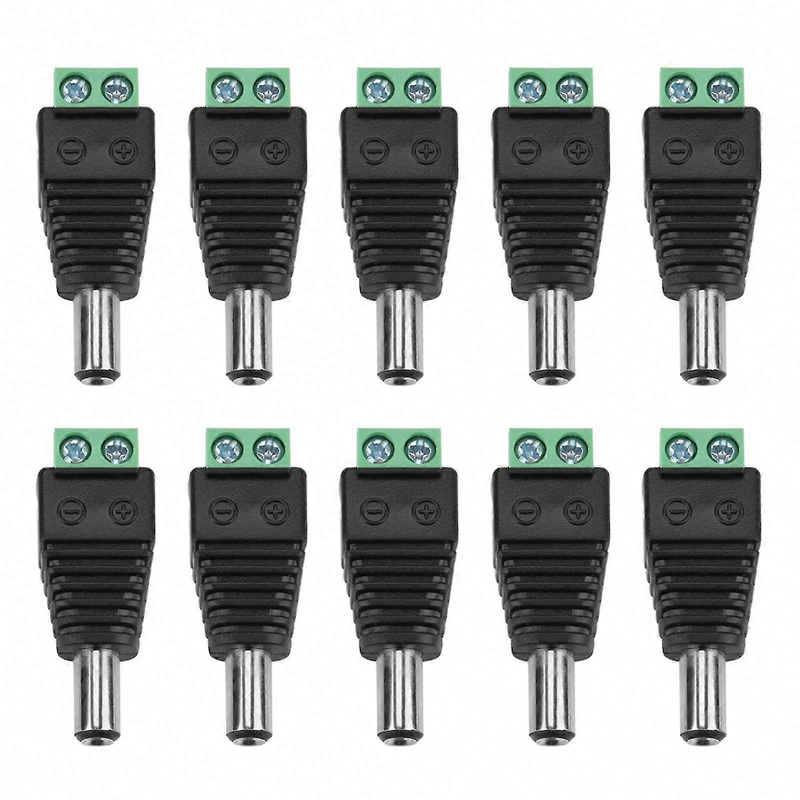 10Pcs 5.5x2.1mm DC Power Plug Jack Adapter for CCTV Camera