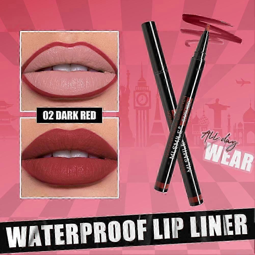 Long-Lasting Matte Lip Liner with Gourd Brush for Precise Definition and All-Day Comfort