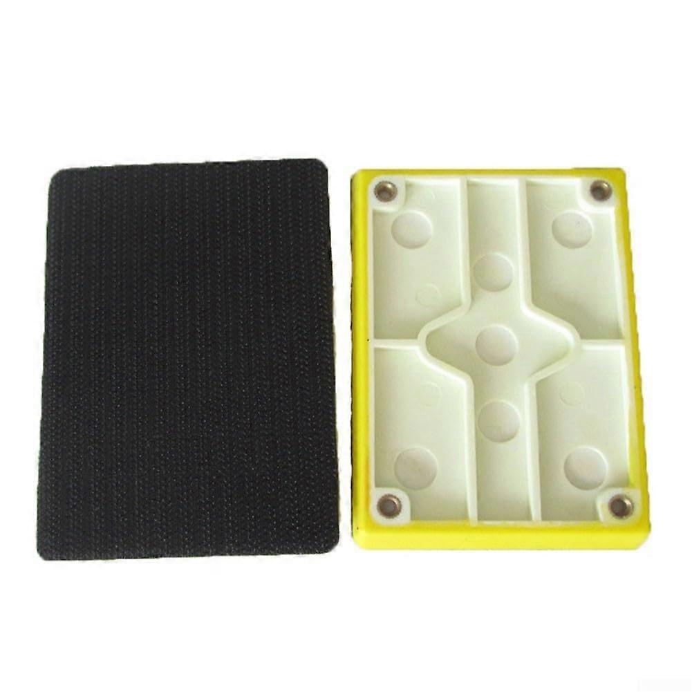 Rectangular Metal Polishing Pad 100mm PU Hook Loop for Wood and Stone Sanding Yellow Black
