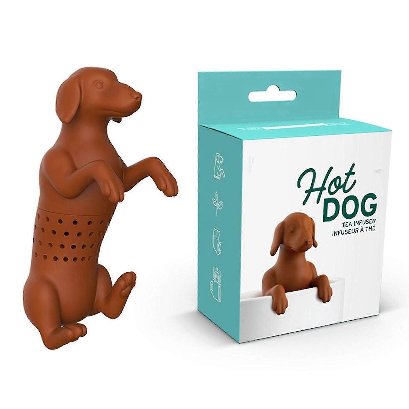 1 Set Tea Strainer Dense Hole Heat-Resistant Detachable Easy to Refill Good Permeability Cartoon Dog Shape Tea Diffuser Bar Tool KAESI